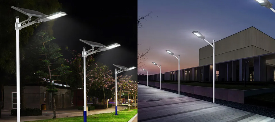 integrated solar street light and split type