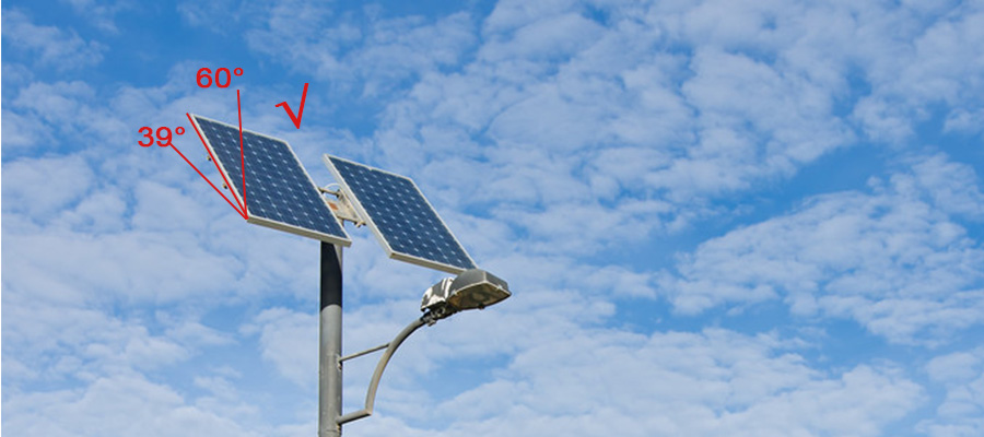 outdoor solar street lamp installation angle