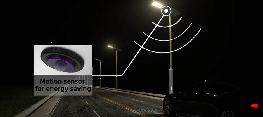 solar power street light motion sensor